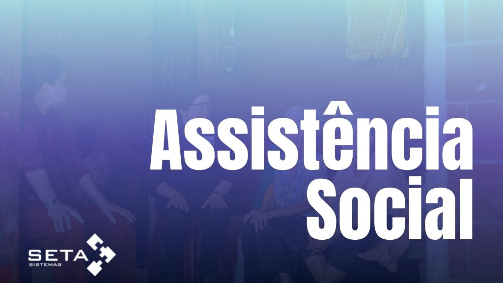 Profissionais da assistência social utilizando sistema de gestão digital para acompanhar famílias, atendimentos e programas sociais do SUAS.