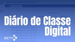 Tela do Diário de Classe Digital do Lápis360® da Seta Sistemas exibindo uma grade para lançamento de notas e faltas dos alunos, com médias bimestrais, frequência, resultados finais e opção para salvar os registros de forma integrada à plataforma de gestão escolar.